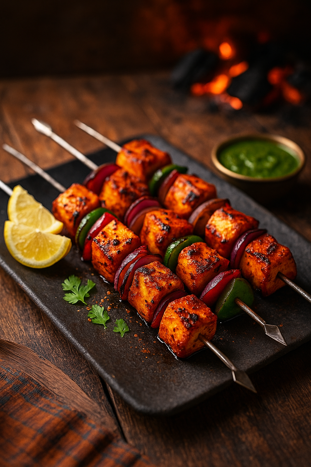 Paneer Tikka skewers
